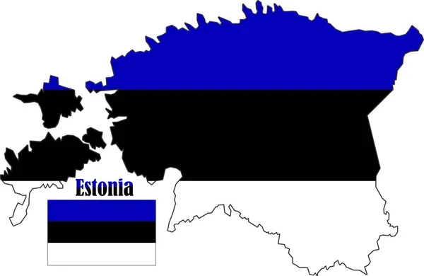Mapa Bandera Estonii — Wektor stockowy