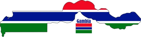 Gambia Térképe Lobogója — Stock Vector