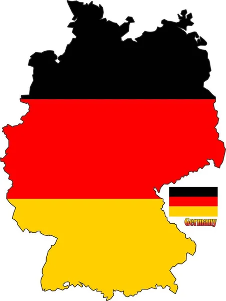 Deutschland Karte Und Fahne — Stockvektor