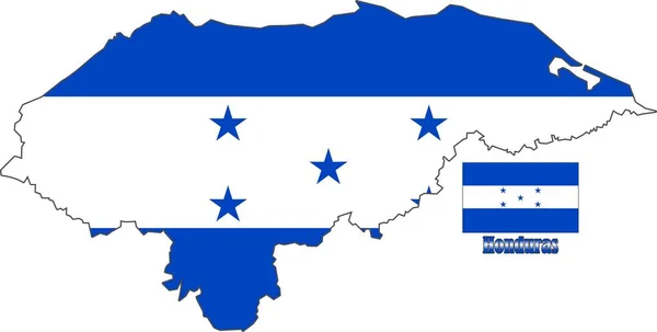 Mapa Bandeira Honduras —  Vetores de Stock