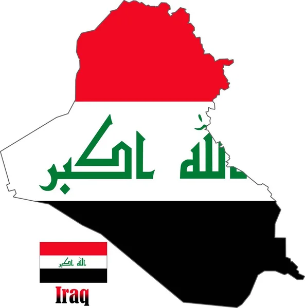 Irak Haritası Bayrağı — Stok Vektör