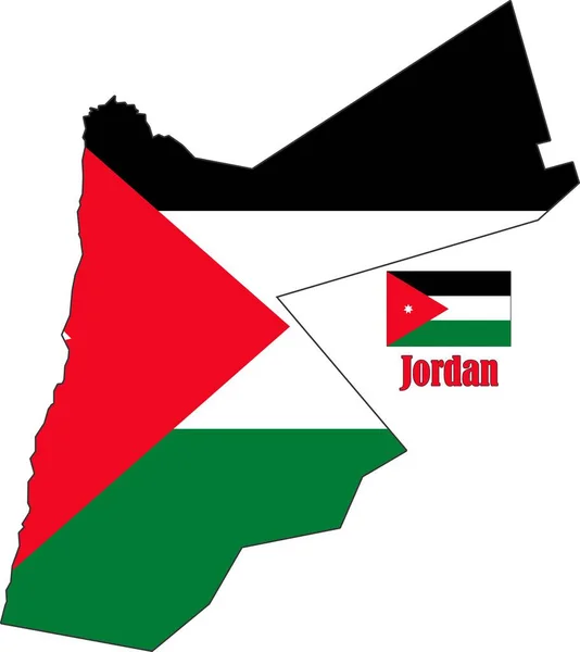 Jordan Haritası Bayrak Vektörü — Stok Vektör