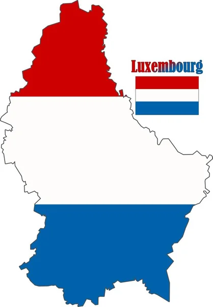 Lussemburgo Mappa Vettori Bandiera — Vettoriale Stock