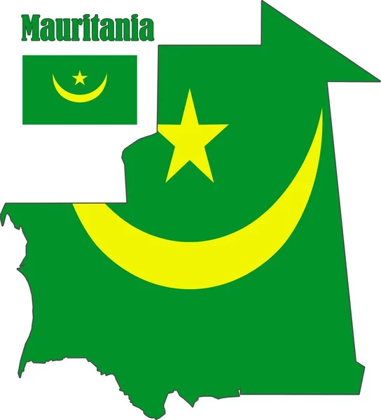Mauritania Mapa Vectores Bandera — Vector de stock