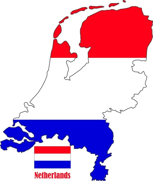 Olanda Mappa Bandiere Vectors — Vettoriale Stock