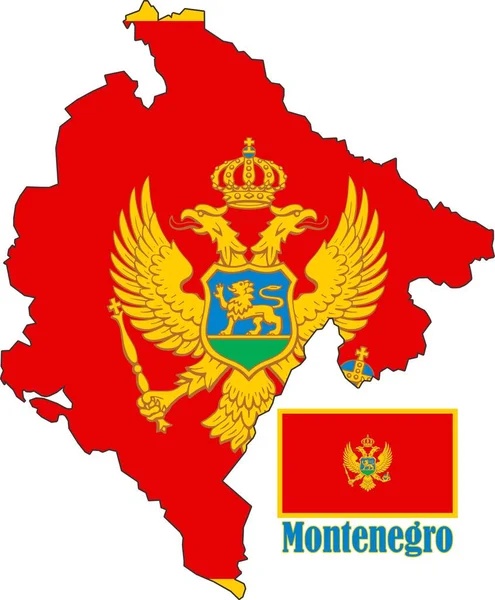 Mapa Czarnogóry Wektory Bandery — Wektor stockowy