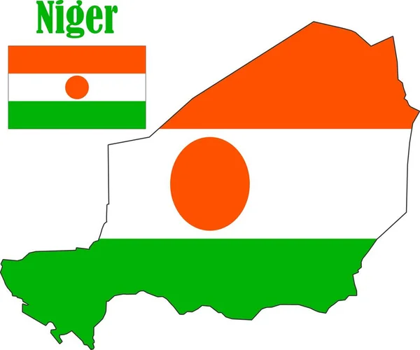Mapa Nigeru Vektory Vlajky — Stockový vektor