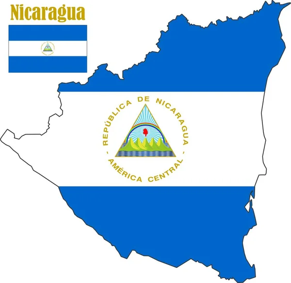 Nicaragua Karta Och Flaggvektorer — Stock vektor