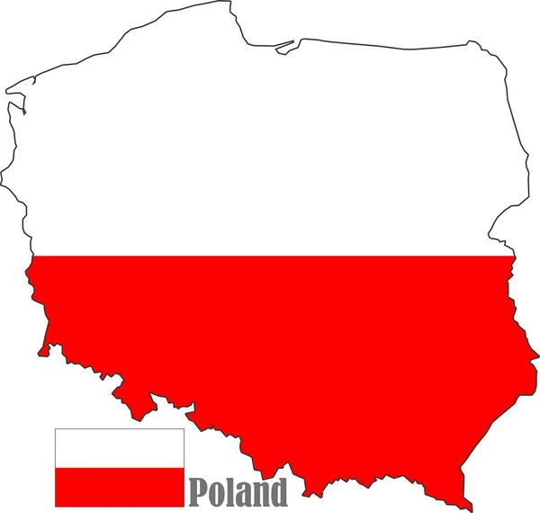 Pologne Carte Drapeau — Image vectorielle