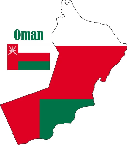 Oman Karta Och Flagga — Stock vektor