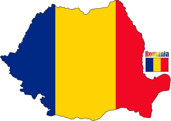 Roumanie Carte Drapeau — Image vectorielle