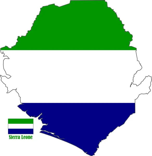 Mapa Bandera Sierra Leone — Wektor stockowy