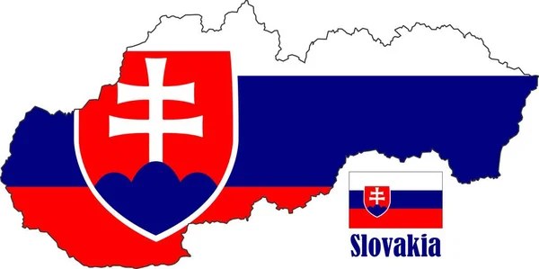 Mapa Bandera Słowacji — Wektor stockowy