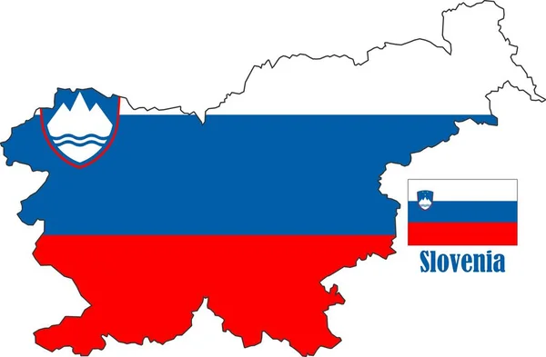 Mapa Słowenii Flaga — Wektor stockowy