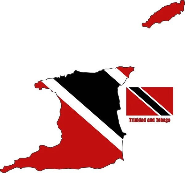 Trinidad Och Tobago Karta Och Flagga — Stock vektor