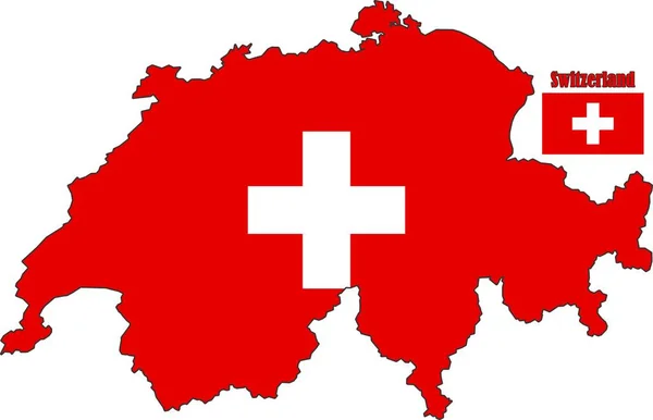 Mapa Bandera Szwajcarii — Wektor stockowy