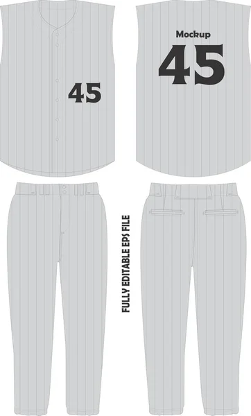 Full Button Baseball Jersey Design Template Illustration Vector