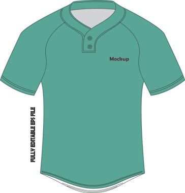 Beyzbol Full Button Two Button V Neck Jersey Mock Vektörleri