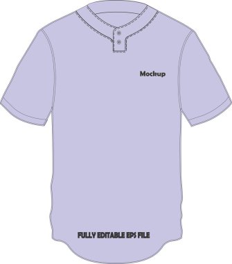 Beyzbol Full Button Two Button V Neck Jersey Mock Vektörleri