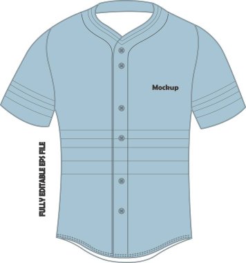 Beyzbol Full Button Two Button V Neck Jersey Mock Vektörleri