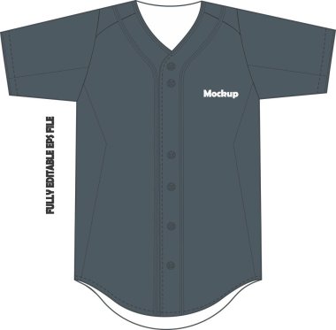 Beyzbol Full Button Two Button V Neck Jersey Mock Vektörleri