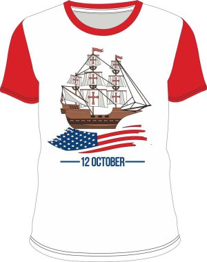 Columbus Günü Vintage T-Shirt Model