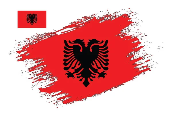 Borste Design Albanien Flagga Vektor — Stock vektor