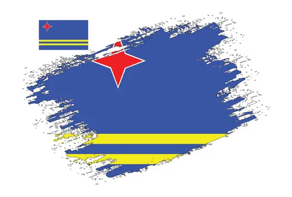 Projekt Pędzla Aruba Flaga Wektor — Wektor stockowy