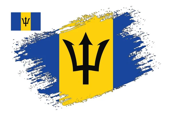 Szczotka Projekt Barbados Flaga Wektor — Wektor stockowy