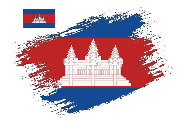 Spazzola Design Cambogia Bandiera Vettoriale — Vettoriale Stock