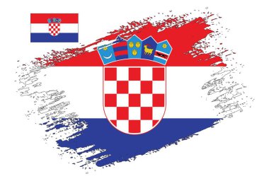 Fırça Tasarımı Hırvatistan Bayrak Vektörü