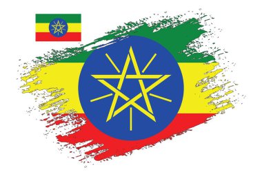 Fırça Tasarımı Etiyopya Bayrak Vektörü