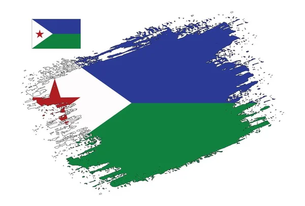 Projekt Szczotki Dżibuti Flaga Wektor — Wektor stockowy