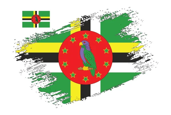 Projekt Pędzla Dominica Flaga Wektor — Wektor stockowy