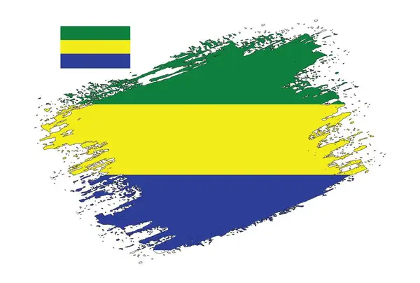 Szczotka Projekt Gabon Flaga Wektor — Wektor stockowy