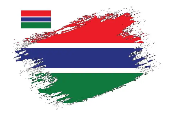 Spazzola Design Gambia Flag Vector — Vettoriale Stock