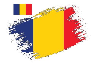 Fırça Tasarımı Romanya Bayrak İllüstrasyon Vektörü