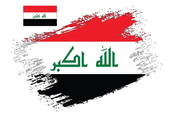 Brush Design Iraq Flag Illustration Vector - Stok Vektor