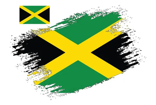 Pincel Design Jamaica Bandeira Ilustração Vetor — Vetor de Stock