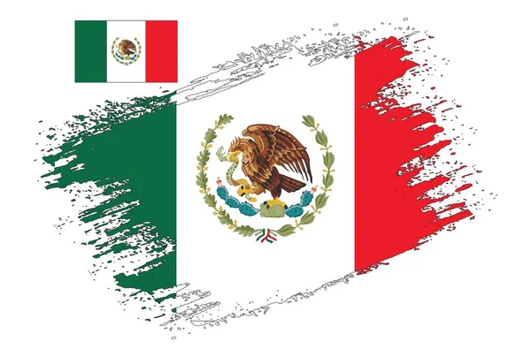 Pincel Design México Bandeira Ilustração Vetor — Vetor de Stock