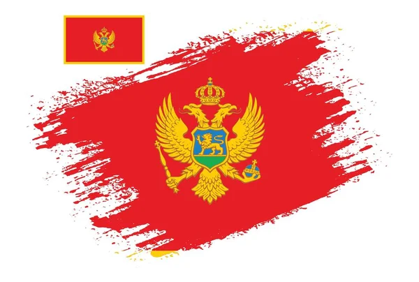 Borsta Design Montenegro Flagga Illustration Vektor — Stock vektor