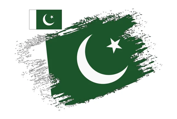 Fırça Tasarımı Pakistan Bayrak Llüstrasyon Vektörü — Stok Vektör