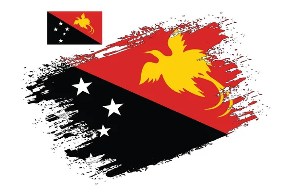 Pensel Design Papua Nya Guinea Flagga Illustration Vektor — Stock vektor