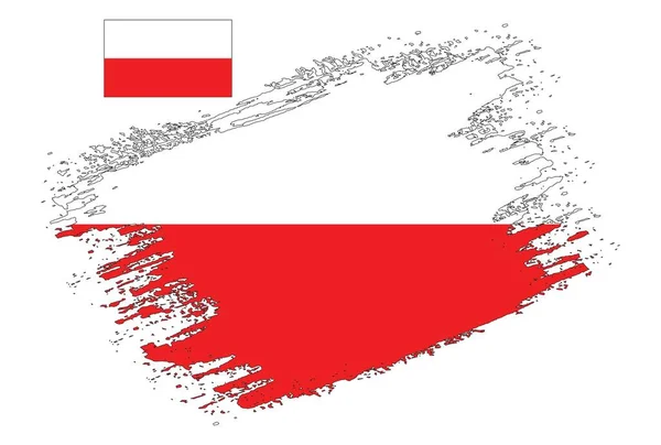 Brush Design Polska Flaga Ilustracja Wektor — Wektor stockowy