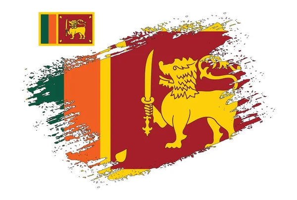 笔刷设计斯里兰卡国旗图解向量 — 图库矢量图片