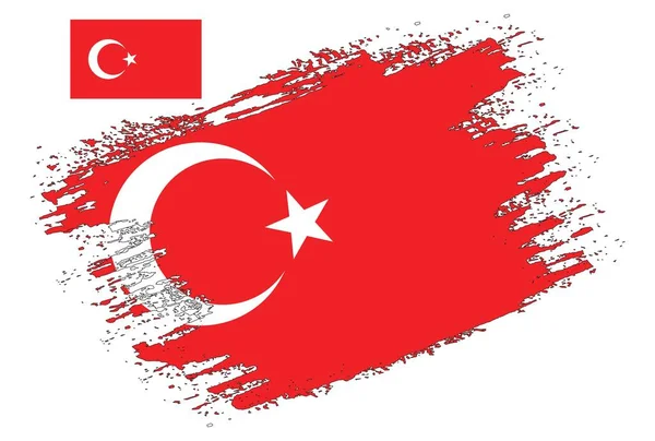 Brush Design Törökország Zászló Illusztrációs Vektor — Stock Vector