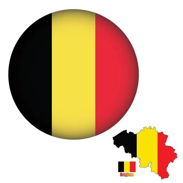 België Vlag Rond Vorm — Stockvector