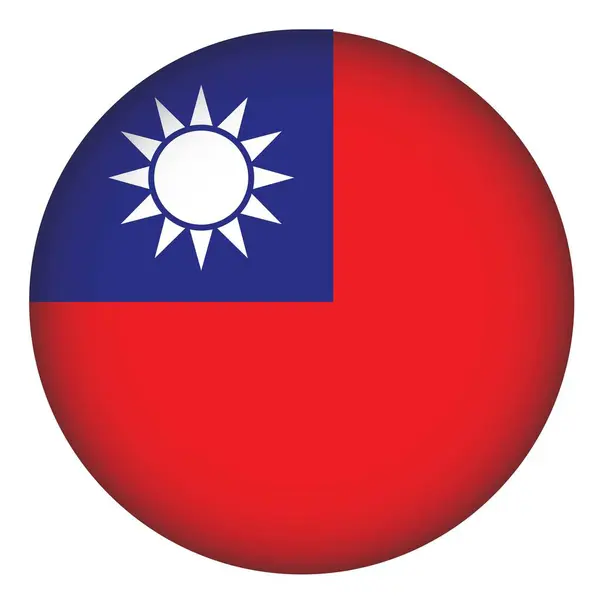 Forma Redonda Bandera Taiwán — Vector de stock