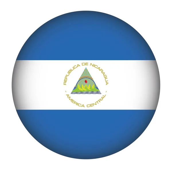 Nicaragua Vlag Ronde Vorm — Stockvector