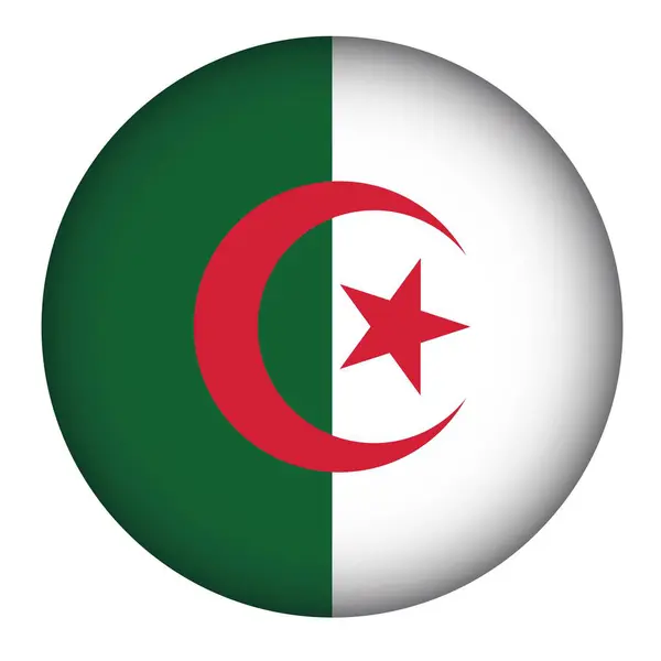 Algerien Flagge Runde Form — Stockvektor